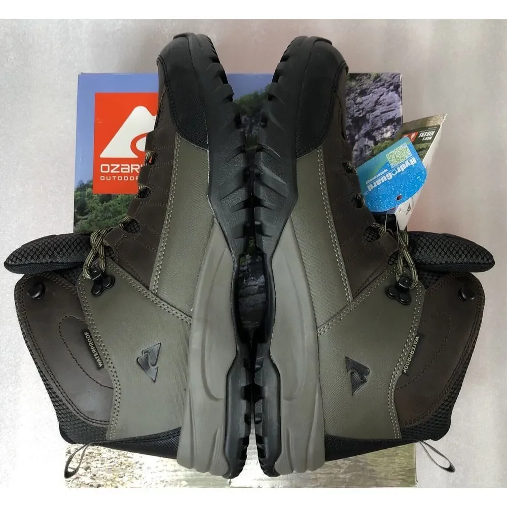 Ozark Trail Men's Meadows Waterproof Brown Leather Hiking Work Boots Size 13 NEW - Picture 10 of 16